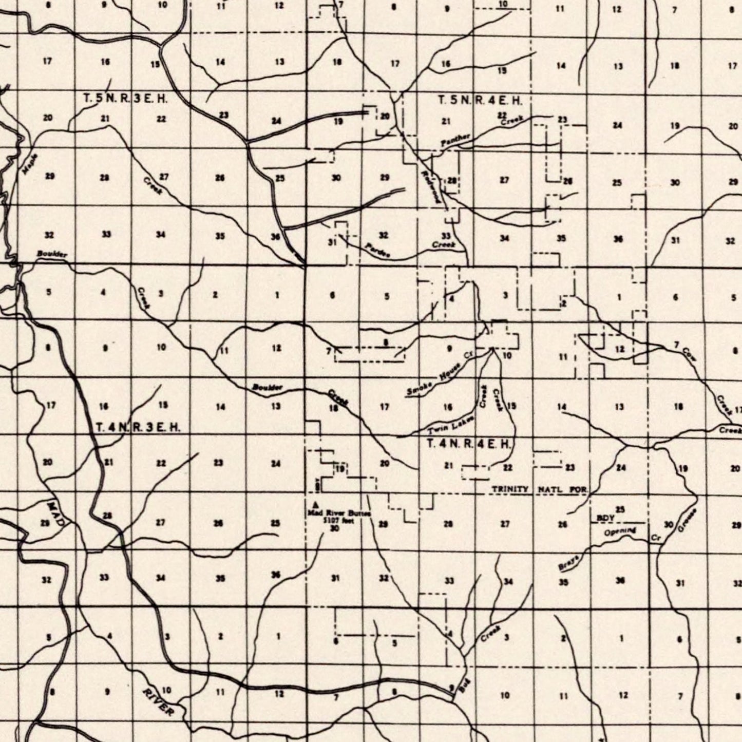 Vintage Map of Humboldt County, California, 1935