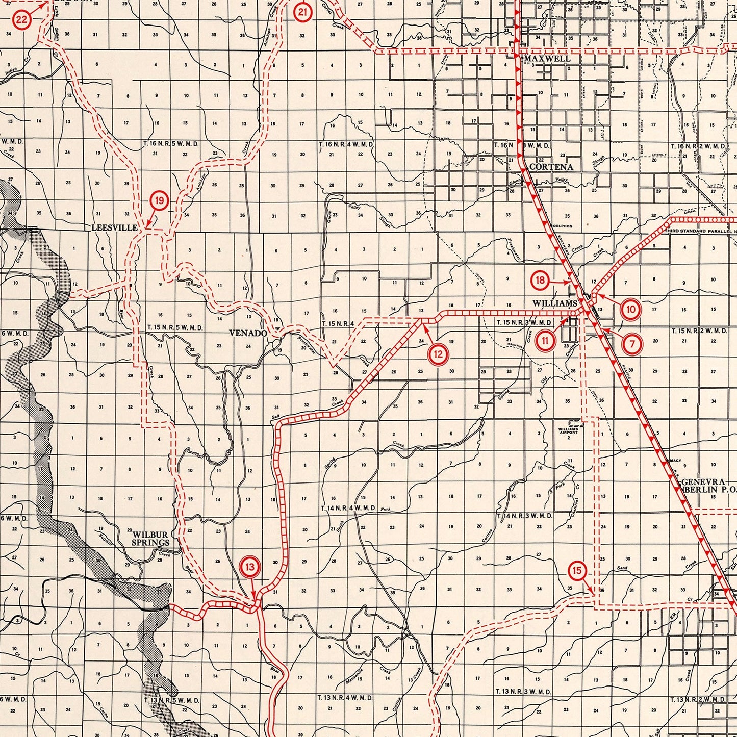 Vintage Map of Colusa County, California, 1935