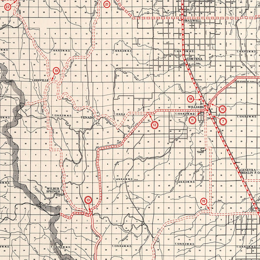 Vintage Map of Colusa County, California, 1935