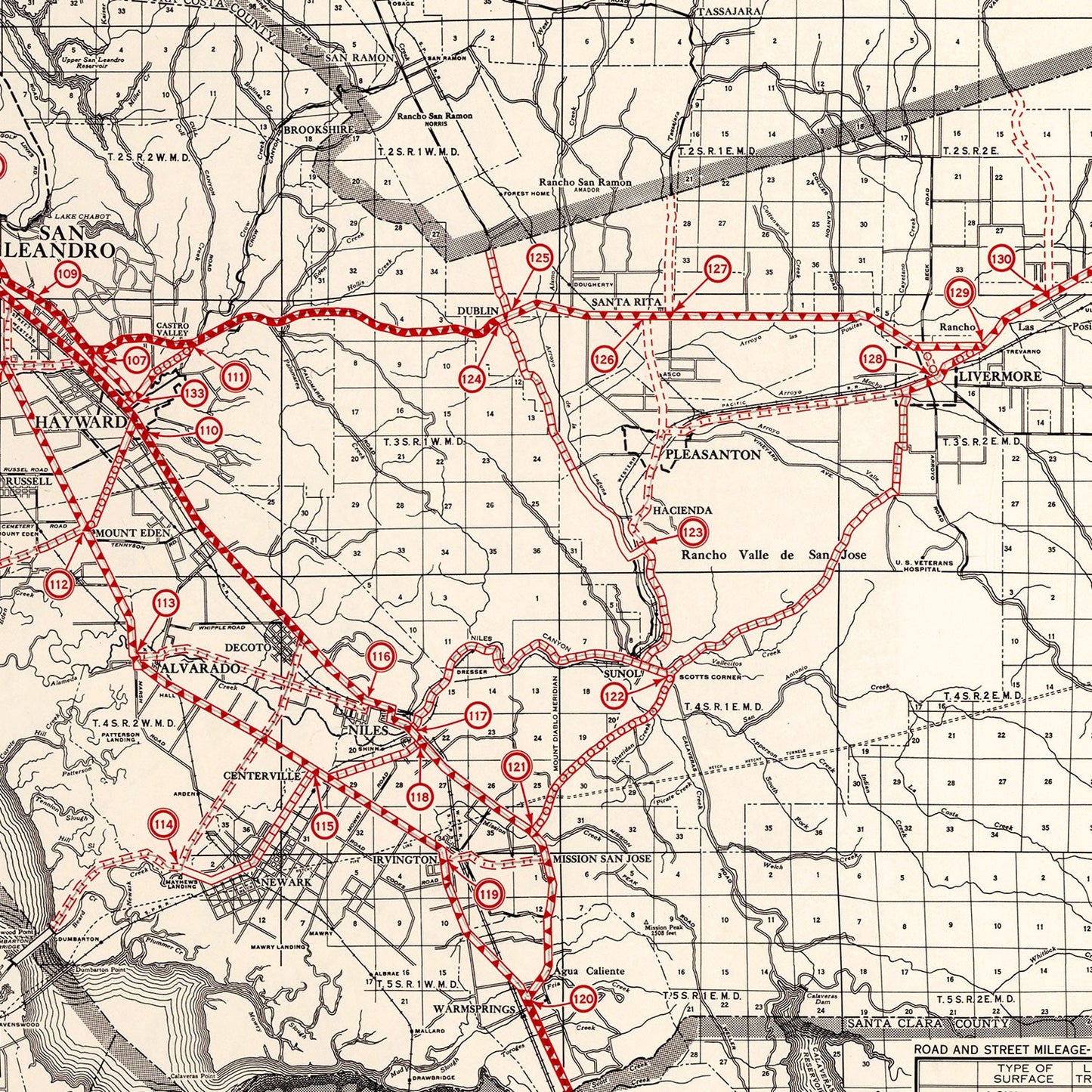 Vintage Map of Alameda County, California, 1935