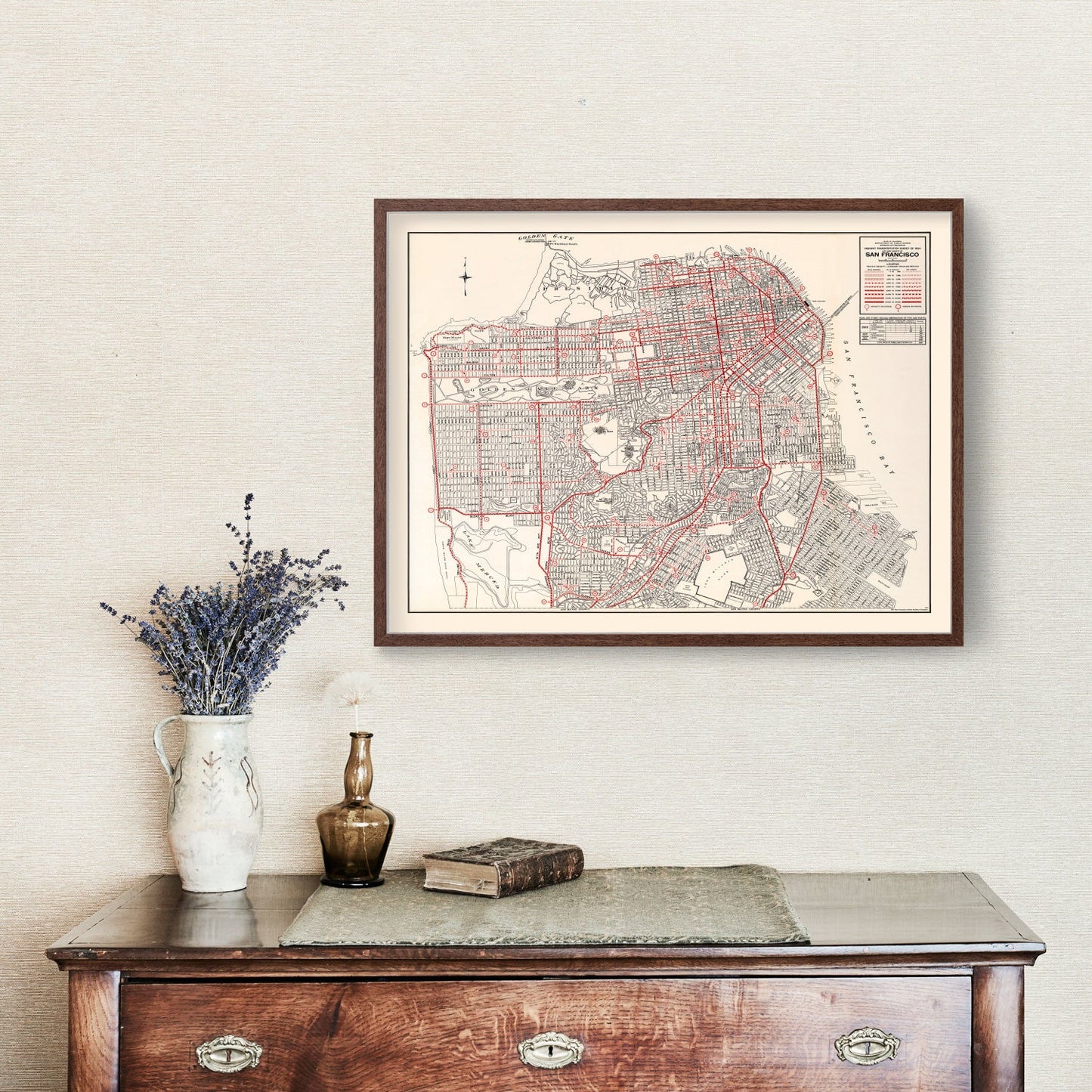 Vintage Map of San Francisco County, California, 1935
