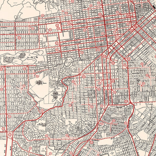 Vintage Map of San Francisco County, California, 1935