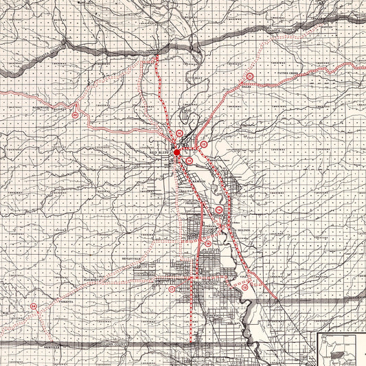 Vintage Map of Tehama County, California, 1935