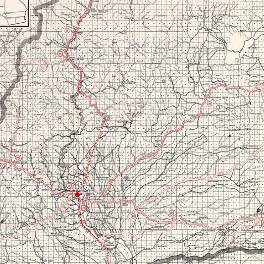 Vintage Map of Shasta County, California, 1935