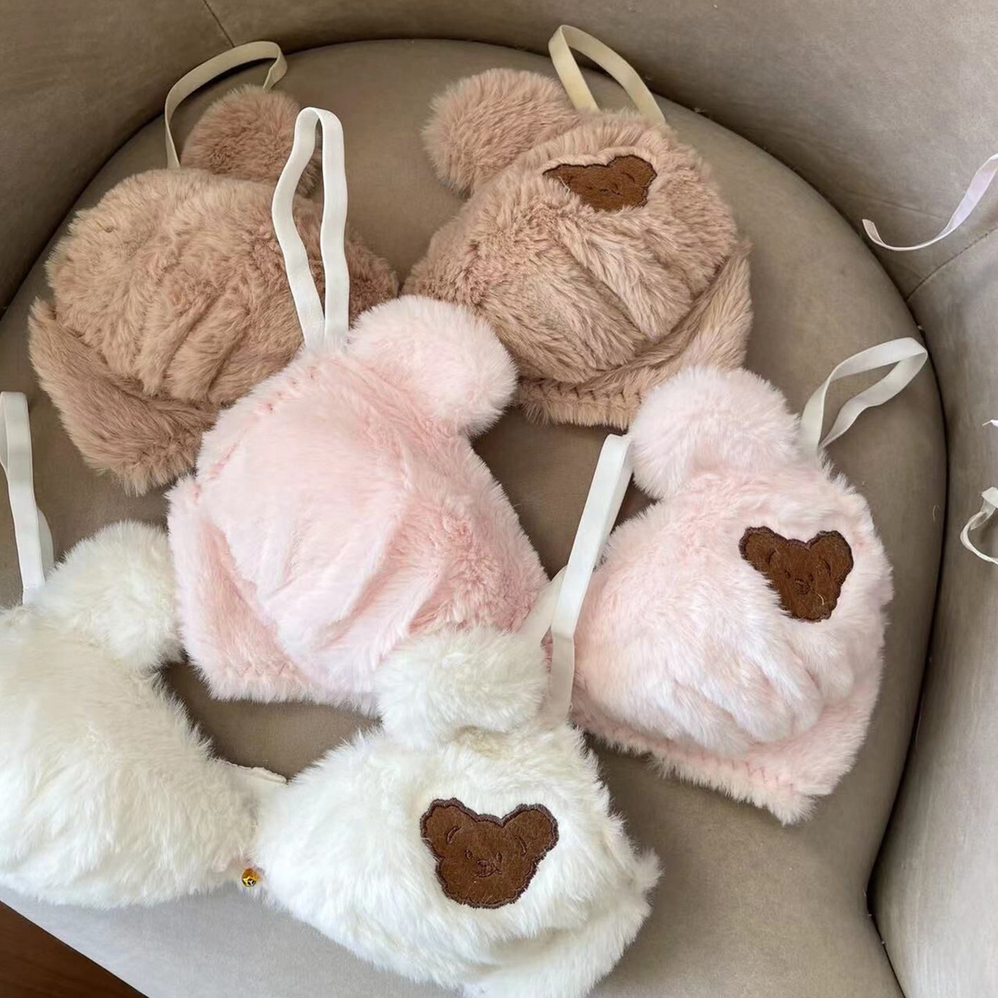 Teddy Bear Lingerie Set – Cozy Kawaii Plush Bra & Panty
