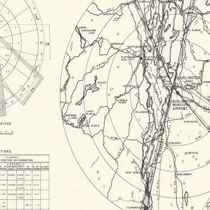 Vintage Map of Burlington Municipal Airport Vicinity, Vermont, 1952