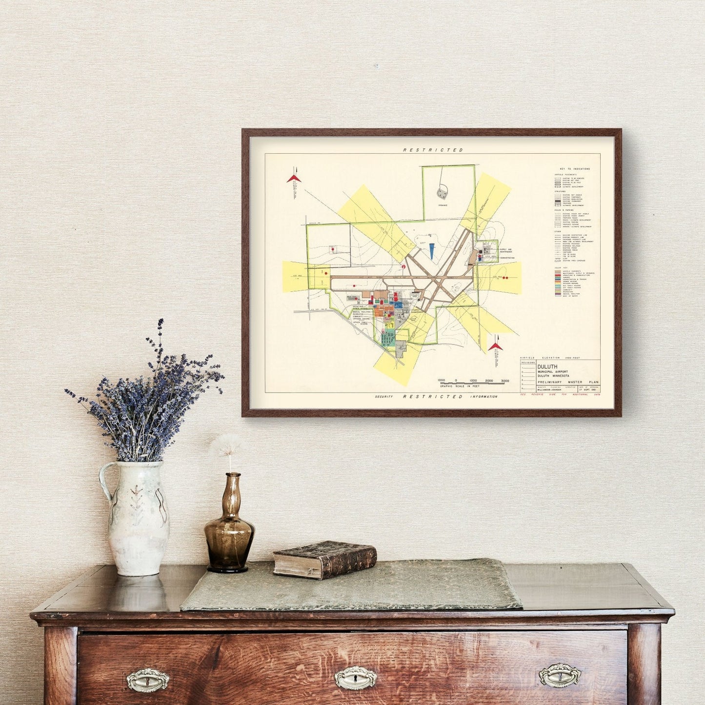 Vintage Map of Duluth Municipal Airport, 1951