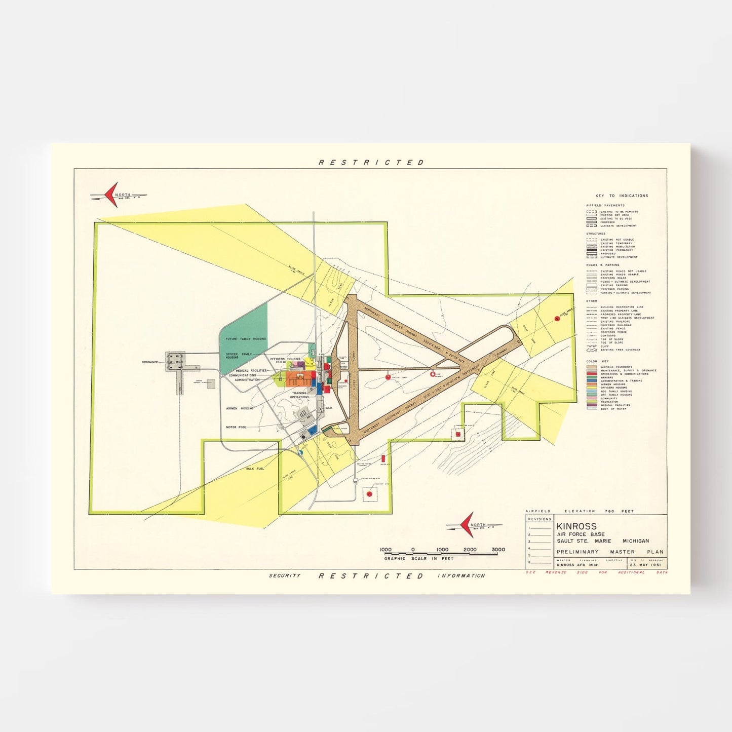 Vintage Map of Sault Sainte Marie, Chippewa County, Michigan, 1951