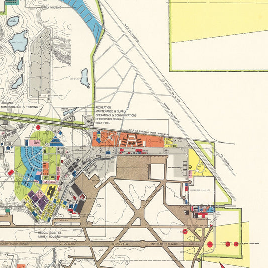 Vintage Map of McChord Air Force Base, Tacoma, 1951