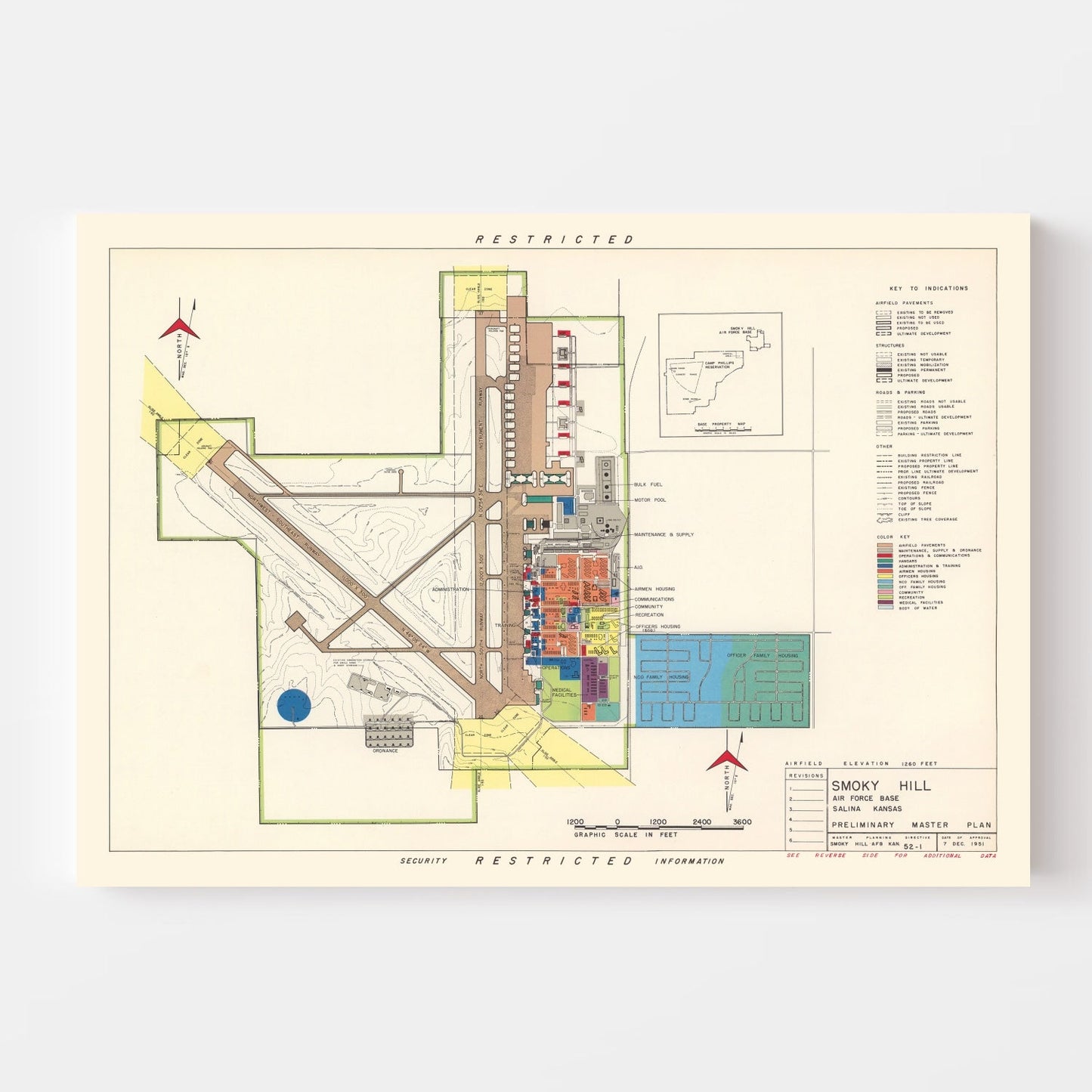 Vintage Map of Salina, Kansas, 1951 II