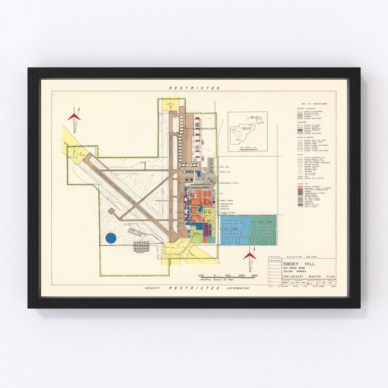 vintage map of Salina, Kansas, 1951
