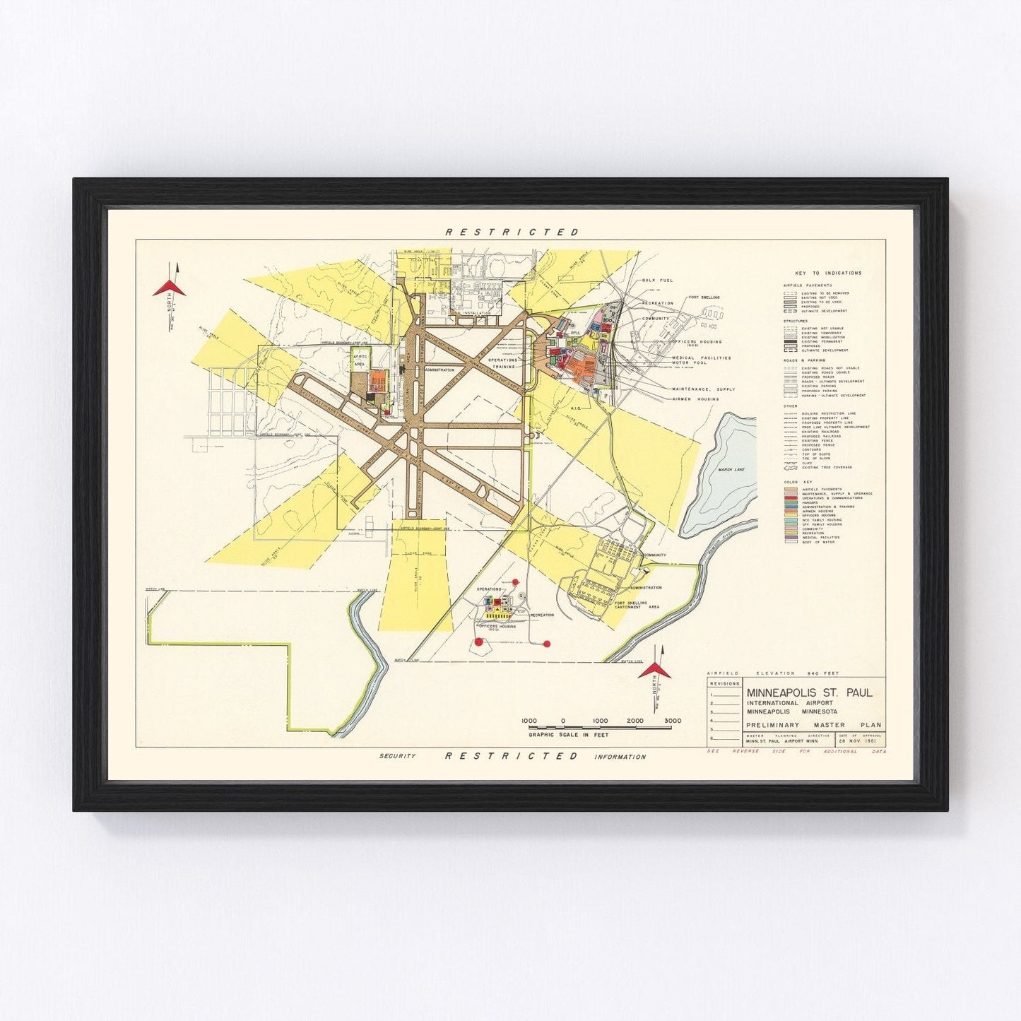 vintage map of Minneapolis-St. Paul area, 1951