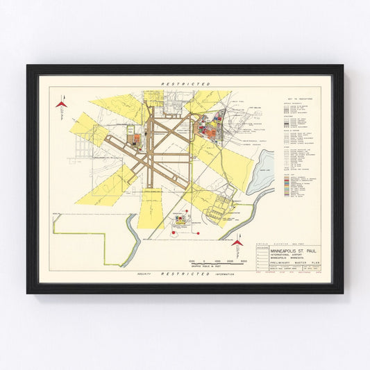 vintage map of Minneapolis-St. Paul area, 1951