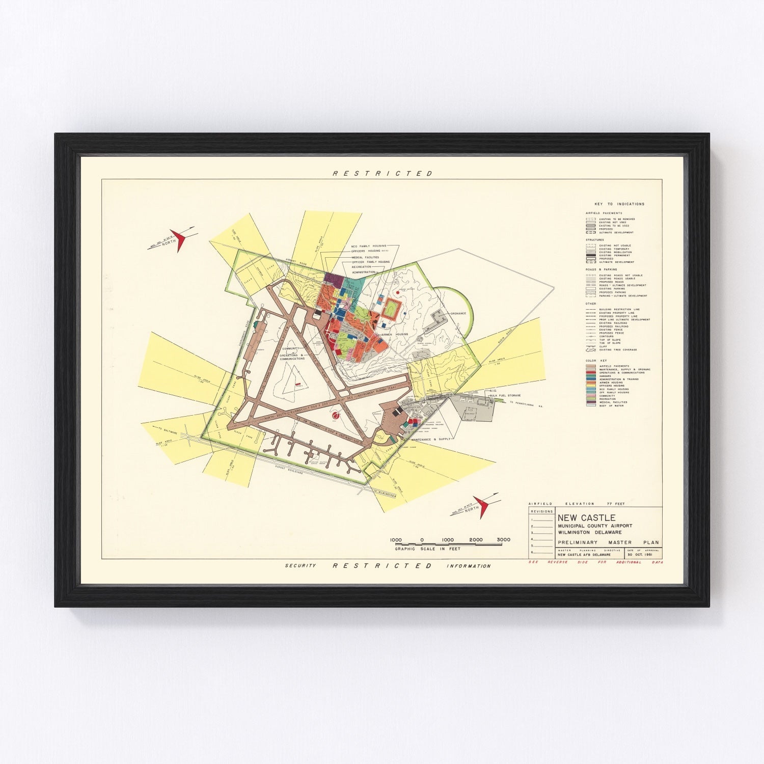 Vintage map of Wilmington, New Castle County, Delaware, 1951