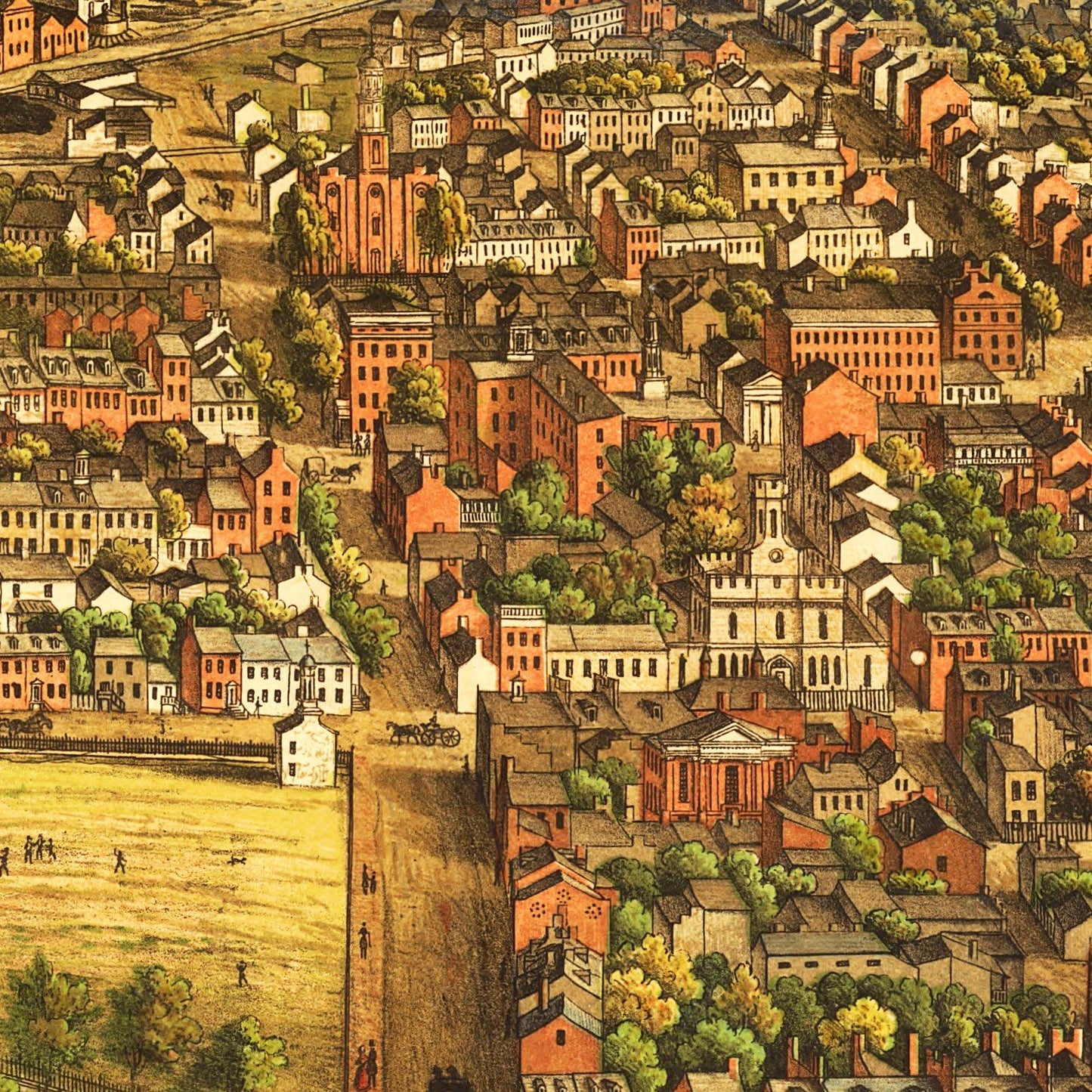 Vintage Map of Harrisburg, Pennsylvania, 1855