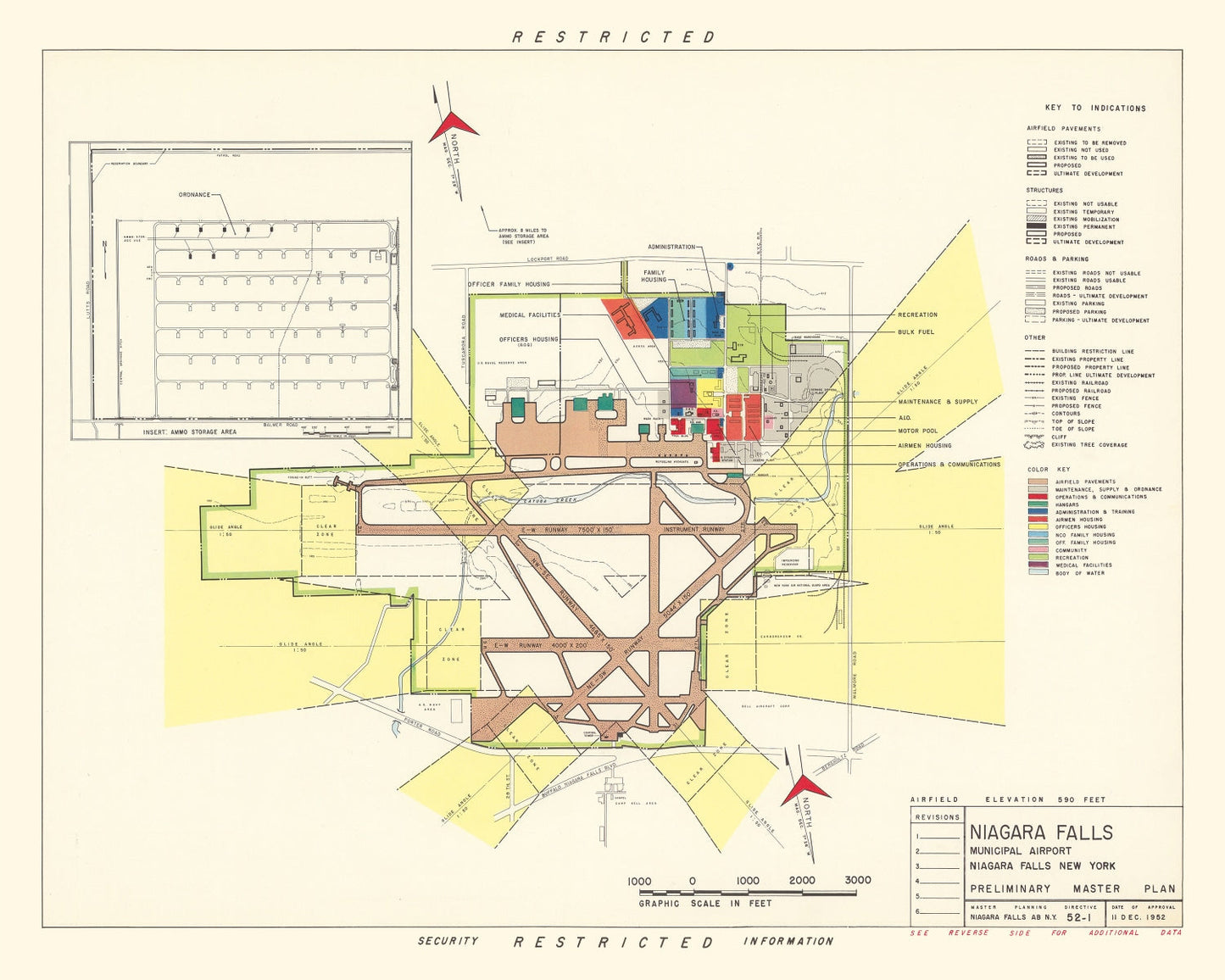 Vintage Map of Niagara Municipal Airport, New York, 1952