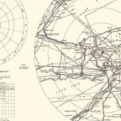 Vintage Map of the Niagara Municipal Airport Vicinity, 1952