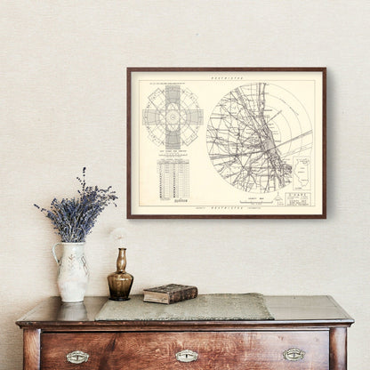 Vintage Map of O'Hare International Airport Vicinity, Illinois, 1951