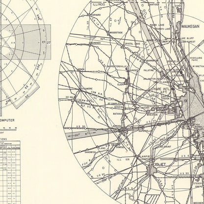 Vintage Map of O'Hare International Airport Vicinity, Illinois, 1951