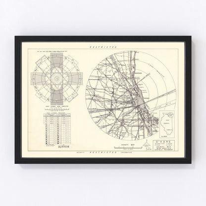 vintage map of O'Hare International Airport vicinity, Illinois, 1951