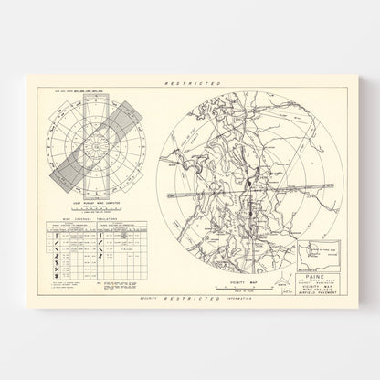 Vintage Map of Paine Air Force Base Vicinity, Washington, 1952