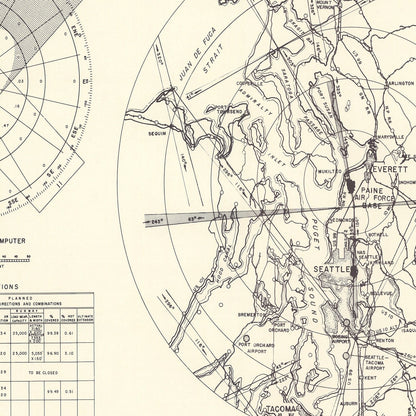 Vintage Map of Paine Air Force Base Vicinity, Washington, 1952