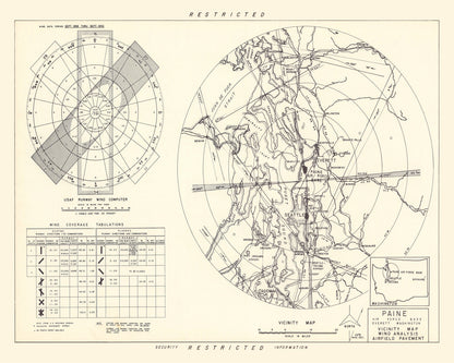 Vintage Map of Paine Air Force Base Vicinity, Washington, 1952