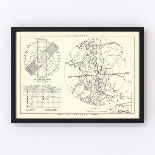 vintage map of Paine Air Force Base vicinity, Washington, 1952