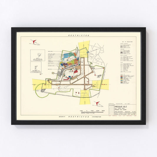 Vintage map of Presque Isle Air Force Base, 1952