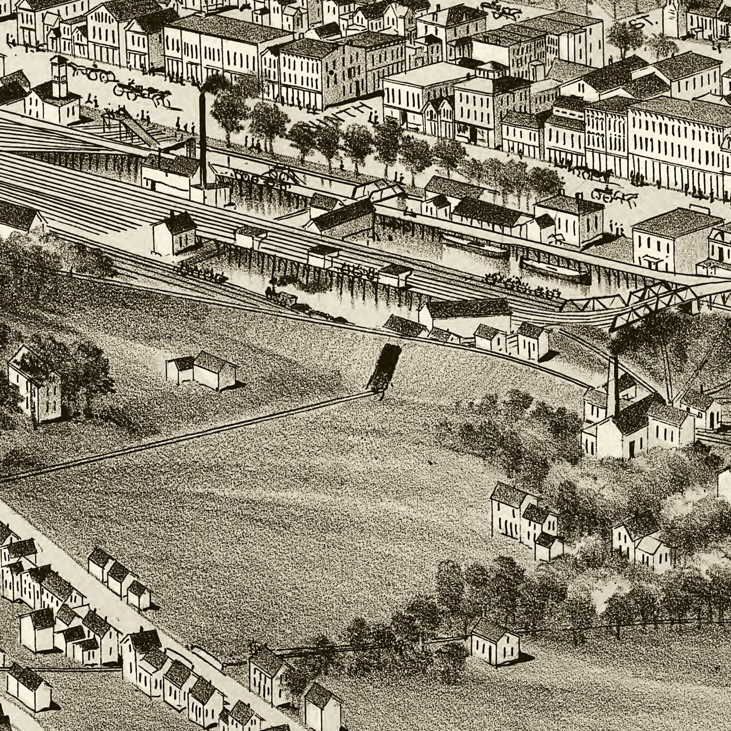 Vintage Map of Honesdale, Wayne County, Pennsylvania, 1890