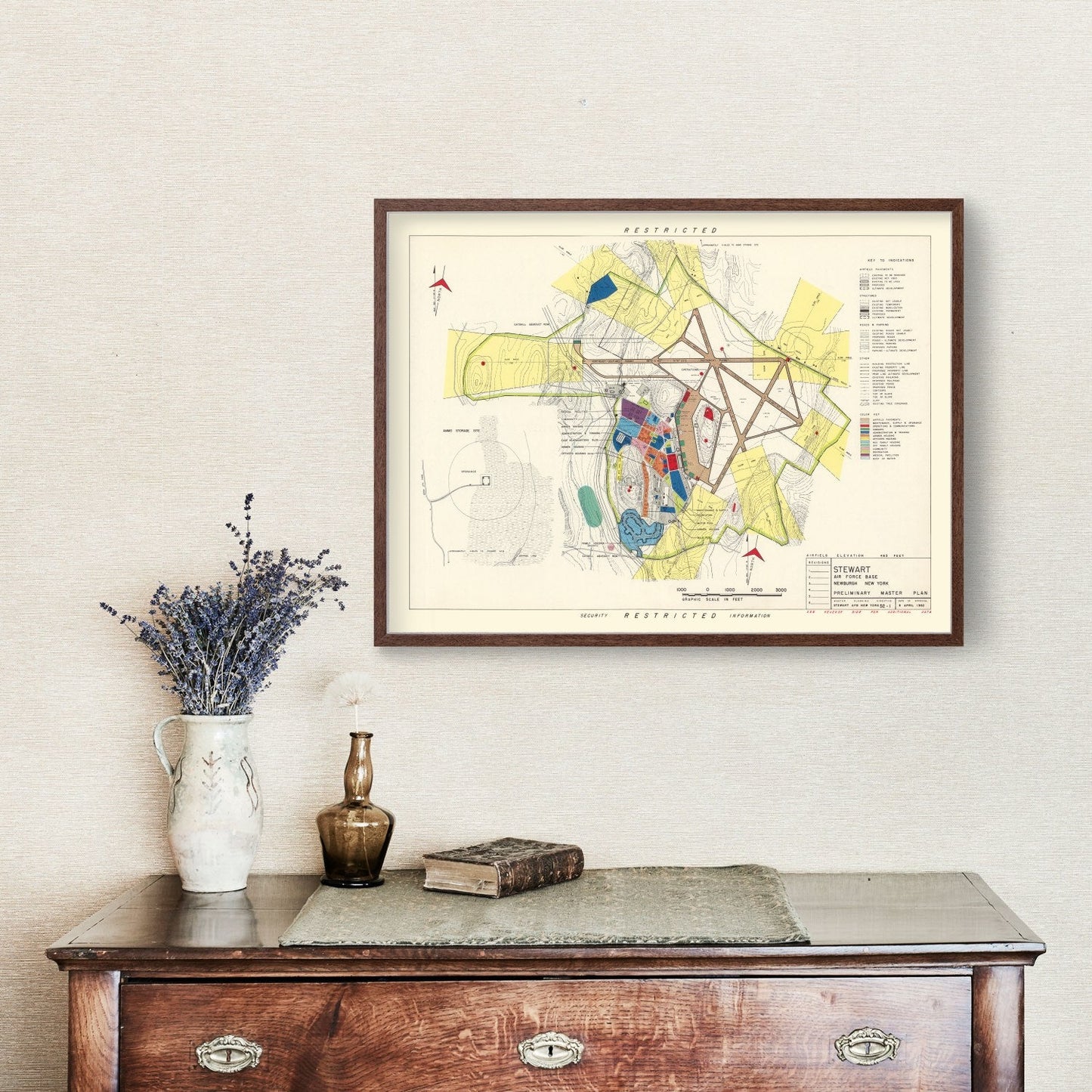 Vintage Map of Newburgh, Orange County, New York, 1952