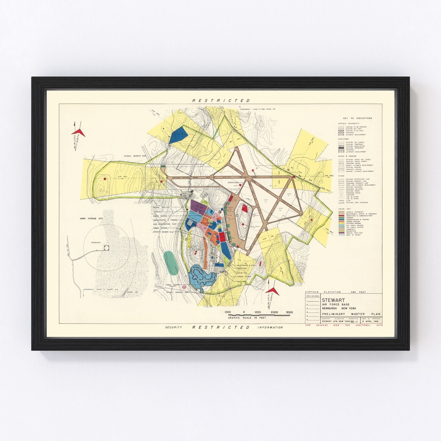Vintage map of Newburgh, Orange County, New York, 1952