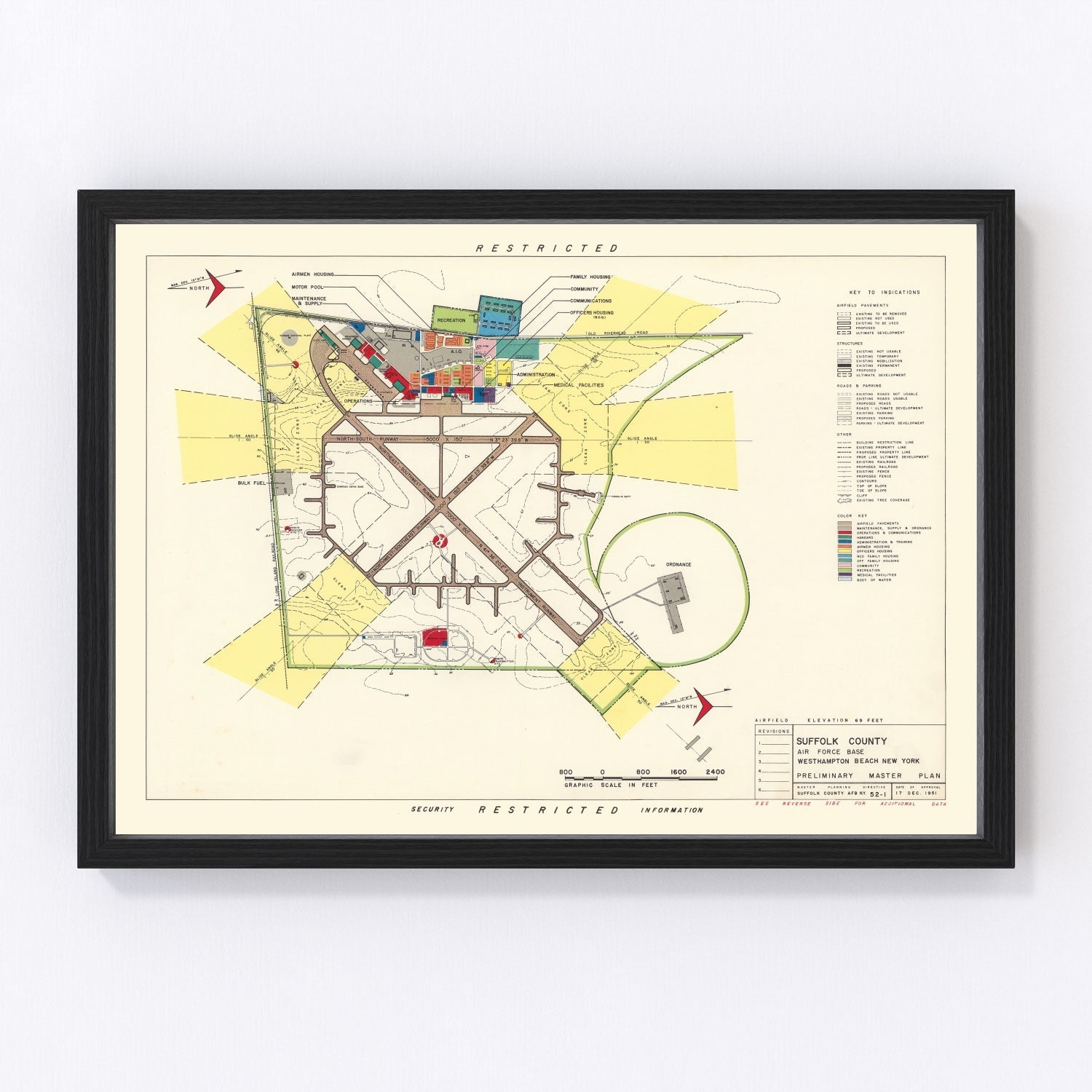 Vintage map of Westhampton Beach, Suffolk County, New York, 1951