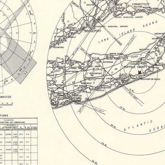 Vintage Map of Westhampton Beach, New York, 1951