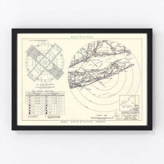 Vintage map of Westhampton Beach, New York, 1951
