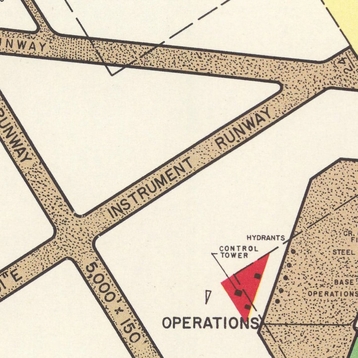 Vintage Map of Wurtsmith Air Force Base, Michigan, 1952