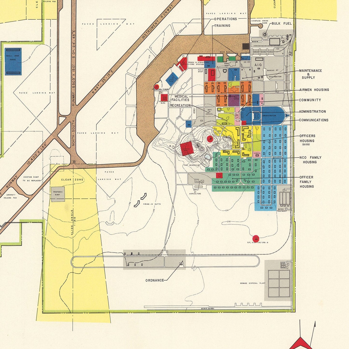Vintage Map of Yuma County Municipal Airport, 1952
