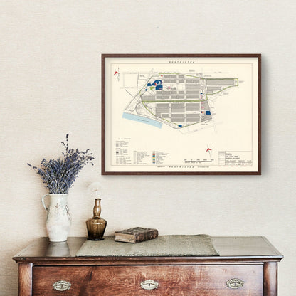 Vintage Map of Cheli Air Force Depot, California, 1952