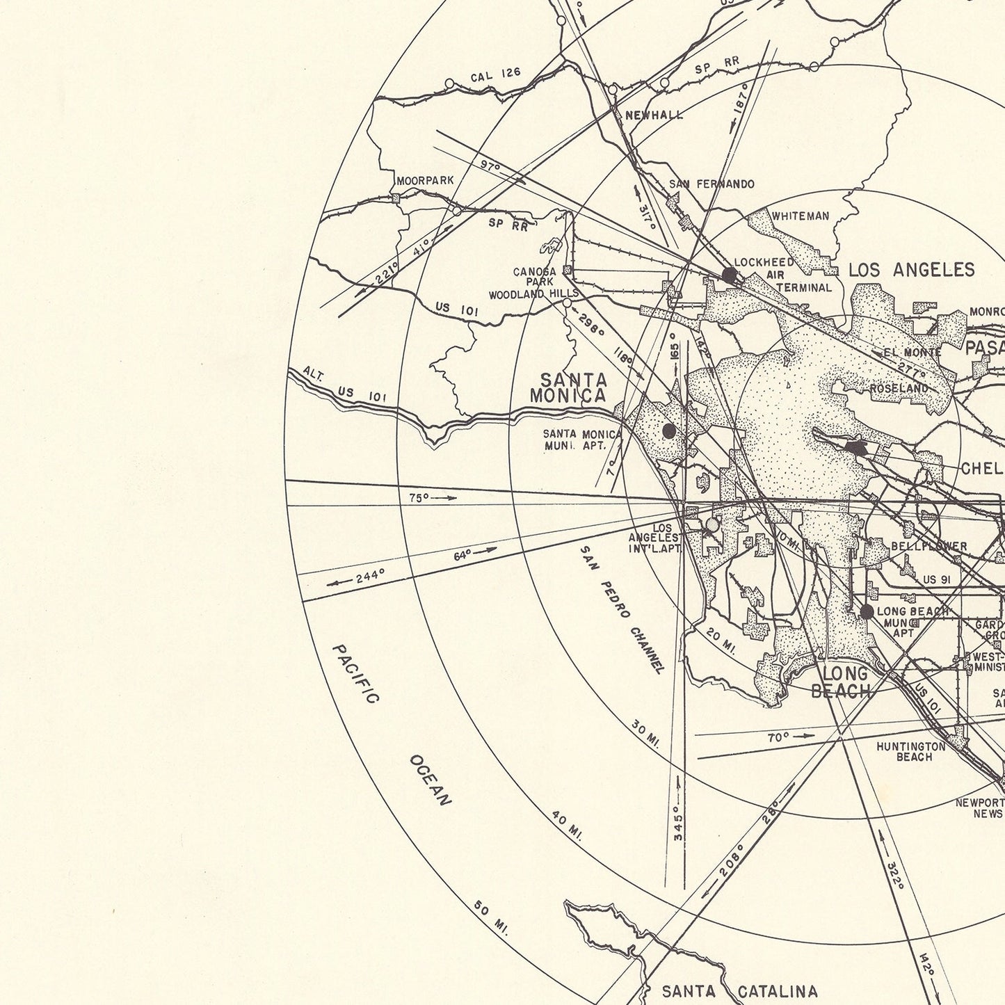 Vintage Map of Cheli Air Force Depot Vicinity, California 1952