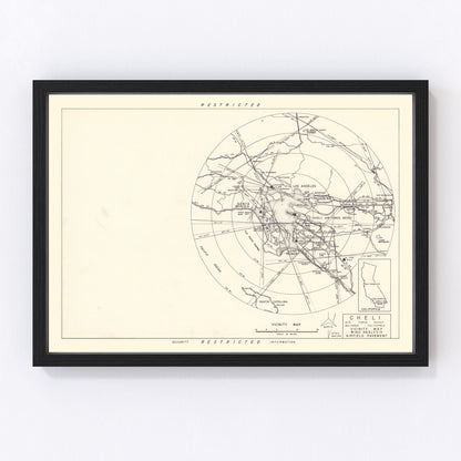 vintage map of Cheli Air Force Depot vicinity, Maywood, California, 1952
