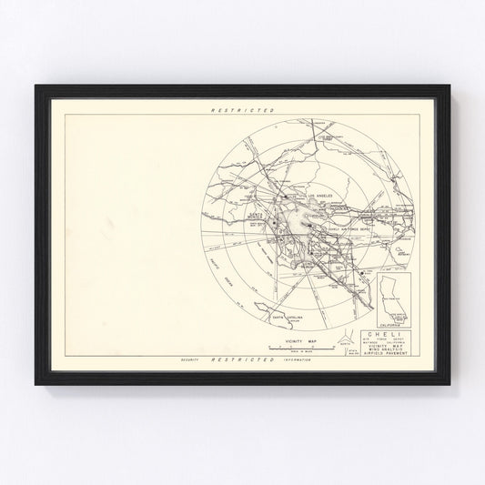vintage map of Cheli Air Force Depot vicinity, Maywood, California, 1952