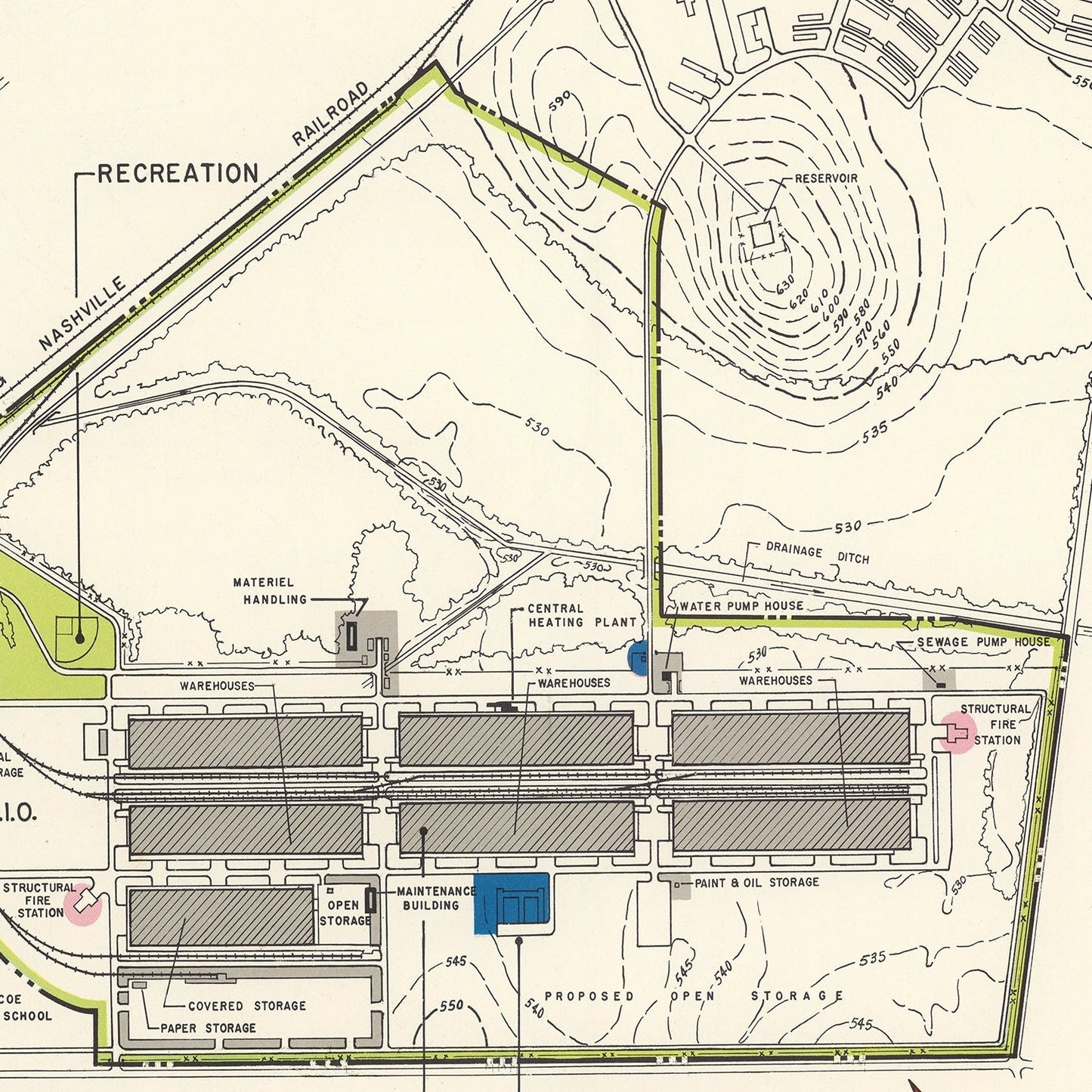 Vintage Map of Gadsden, Alabama, 1952