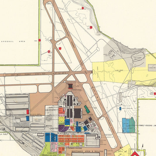 Vintage Map of Hill Air Force Base, Ogden, Utah, 1952