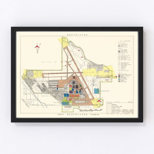 vintage map of Hill Air Force Base, Ogden, Utah, 1952