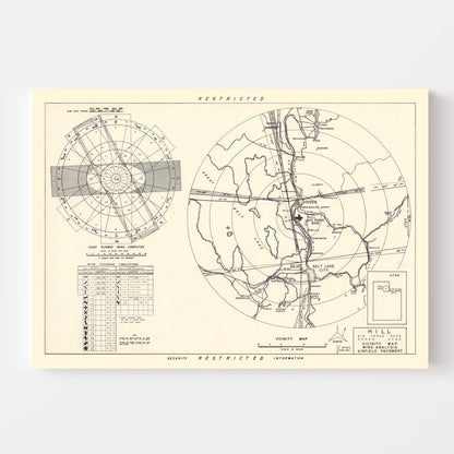 Vintage Map of Hill Air Force Base Vicinity, Utah, 1952