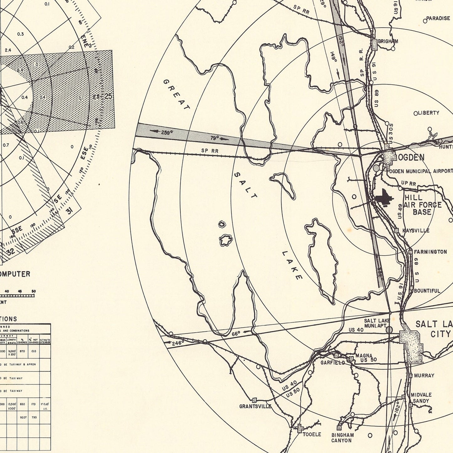 Vintage Map of Hill Air Force Base Vicinity, Utah, 1952