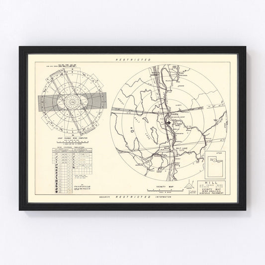 vintage map of Hill Air Force Base, Weber County, Utah, 1952
