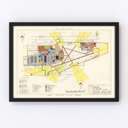 vintage map of San Bernardino, California, 1952