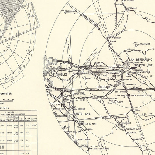 Vintage Map of Norton Air Force Base Vicinity, California, 1952