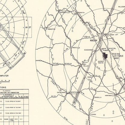 Vintage Map of Robins Air Force Base, Georgia, 1952